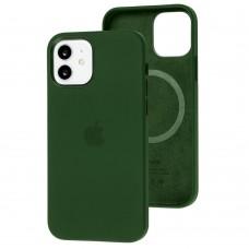 Чохол для iPhone 12/12 Pro Silicone case with MagSafe and Splash Screen cyprus green
