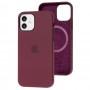 Чохол для iPhone 12/12 Pro Silicone case with MagSafe and Splash Screen plum