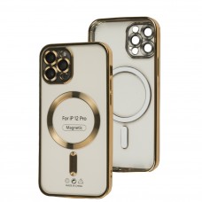 Чехол для iPhone 12 Pro Fibra Chrome MagSafe gold