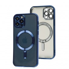 Чехол для iPhone 12 Pro Fibra Chrome MagSafe blue