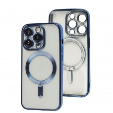 Чехол для iPhone 14 Pro Fibra Chrome MagSafe blue