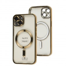 Чехол для iPhone 13 Fibra Chrome MagSafe gold