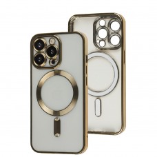 Чехол для iPhone 13 Pro Fibra Chrome MagSafe gold