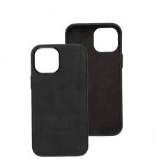 Чехол для iPhone 13 mini Leather croco full black