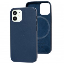 Чехол для iPhone 12 mini Leather with MagSafe blue lake