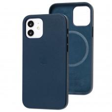 Чехол для iPhone 12 / 12 Pro Leather with MagSafe blue lake