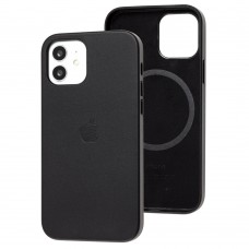 Чохол для iPhone 12 / 12 Pro Leather with MagSafe чорний