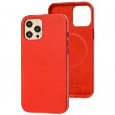 Чехол для iPhone 12 Pro Max Leather with MagSafe red