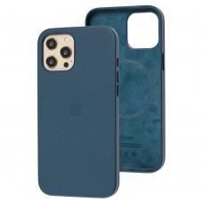 Чехол для iPhone 12 Pro Max Leather with MagSafe blue lake