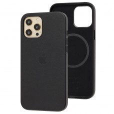 Чехол для iPhone 12 Pro Max Leather with MagSafe черный