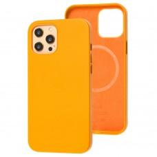 Чехол для iPhone 12 Pro Max Leather with MagSafe orange