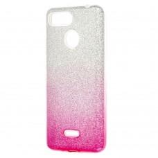 Чехол для Xiaomi Redmi 6 Shining Glitter с блестками серебристо-розовый