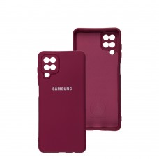 Чохол для Samsung Galaxy A12 (A125) / M12 (M127) Silicone Full camera бордовий / mar