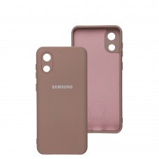 Чехол для Samsung Galaxy A03 Core (A032) Silicone Full camera розовый / pink sand