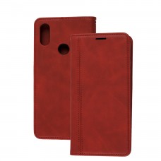 Чехол книжка для Xiaomi Redmi Note 7 Business matte line красный