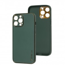 Чехол для iPhone 13 Pro Max Leather Xshield army green