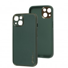 Чехол для iPhone 14 Leather Xshield army green