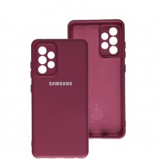 Чехол для Samsung Galaxy A52 Silicone Full camera бордовый / marsala