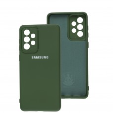 Чехол для Samsung Galaxy A73 Silicone Full camera зеленый / dark green