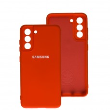 Чехол для Samsung Galaxy S21 FE (G990) Silicone Full camera красный