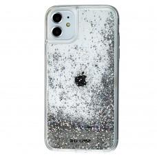 Чехол для iPhone 11 Gcase star whispen блестки вода серебристый