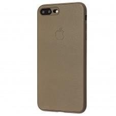 Чехол Leather для iPhone 7 Plus / 8 Plus эко-кожа защита 360 светло коричневый