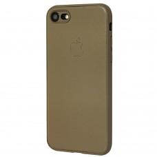 Чохол Leather для iPhone 7/8 захист 360 світло-коричневий