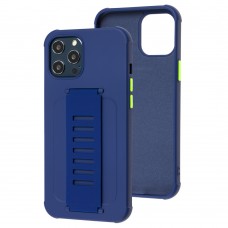 Чехол для iPhone 12 Pro Max Bracket flap синий