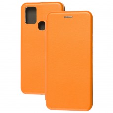 Чехол книжка Premium для Samsung Galaxy A21s (A217) оранжевый