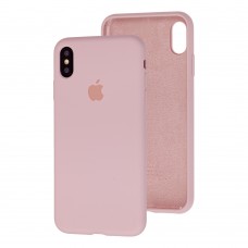 Чохол для iPhone X / Xs Silicone Full рожевий / pink sand