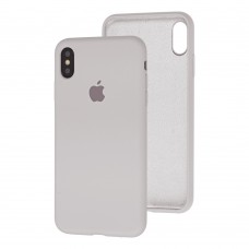 Чехол для iPhone X / Xs Silicone Full серый / stone