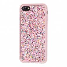 Чехол Diamond Shining для iPhone 7 / 8 с блестками розовый