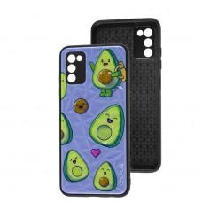 Чехол для Samsung Galaxy A03s (A037) Wave Majesty avocado / light purple