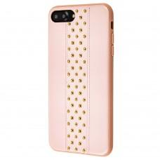 Чехол для iPhone 7 Plus / 8 Plus кожа металл розовый