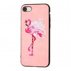 Чехол Embroider для iPhone 7 / 8 Animals Soft фламинго