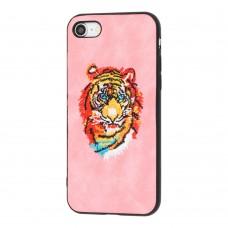 Чохол Embroider для iPhone 7/8 Animals Soft тигр