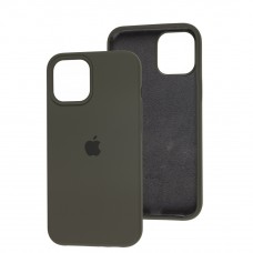 Чохол для iPhone 12 Pro Max Silicone Full dark olive