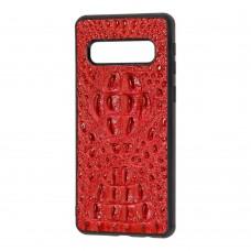 Чехол для Samsung Galaxy S10+ (G975) Genuine Leather Horsman красный