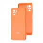 Чехол для Xiaomi Redmi Note 10 / 10S Lime silicon с микрофиброй оранжевый (orange)