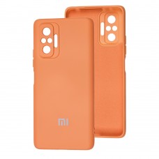 Чехол для Xiaomi Redmi Note 10 Pro Lime silicon с микрофиброй оранжевый (orange)
