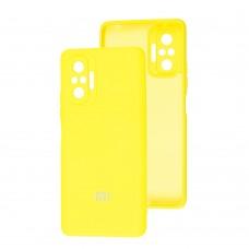 Чехол для Xiaomi Redmi Note 10 Pro Lime silicon с микрофиброй желтый (yellow)
