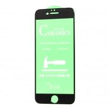 Защитное стекло для iPhone 6 ceramics anti-shock черное (OEM)
