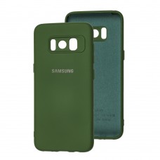 Чехол для Samsung Galaxy S8 (G950) Silicone Full camera зеленый / dark green