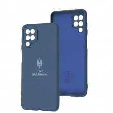 Чохол для Samsung Galaxy A12 / M12 Full Premium Тризуб синій / navy blue