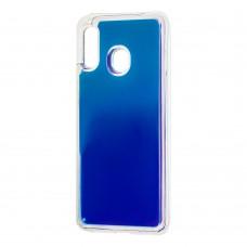 Чехол для Samsung Galaxy A40 (A405) "жидкий песок" синий