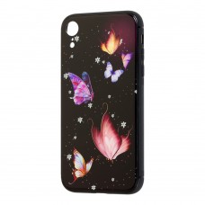 Чехол для iPhone Xr glass бабочки