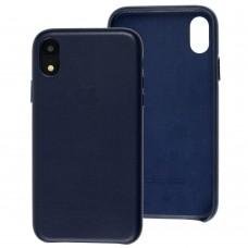 Чохол для iPhone Xr Leather Case (Leather) темно-синій