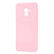 Чохол для Samsung Galaxy A8+ 2018 (A730) Silicone cover рожевий