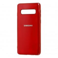 Чохол для Samsung Galaxy S10 (G973) Silicone case (TPU) червоний
