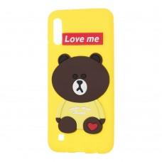 Чехол для Samsung Galaxy A10 (A105) мишка "Love Me" желтый